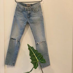 Current/Elliott chopped mid waist boyfriend jean